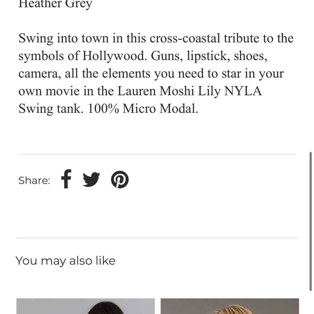 Lauren Moshi NYLA Lily Basic Swing Tank White - Picture 8 of 8